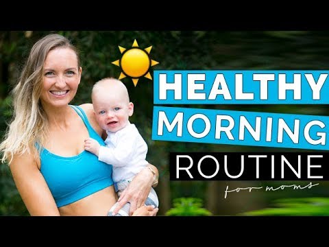 Healthy Morning Routine with a Baby | Morning Habits For New Moms | Yoga, Workout, and Food Tips