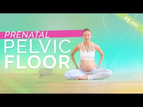 Prenatal Yoga: Easy Pelvic Floor Strengthening Exercise (25-min) Pregnancy Kegels Routine